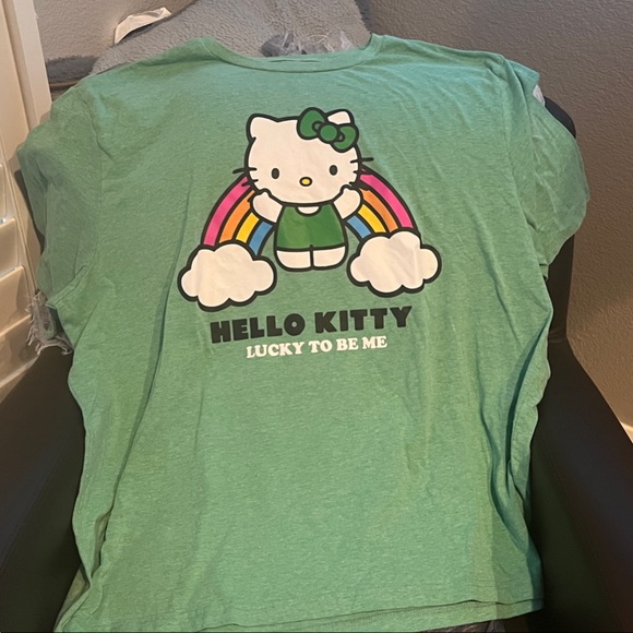 Hello Kitty Rainbow Graphic Tee in Green - Picture 1 of 6